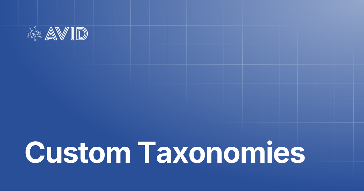 Custom Taxonomies | AVID Documentation