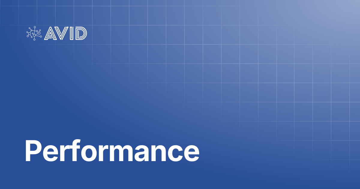 Performance | AVID Documentation